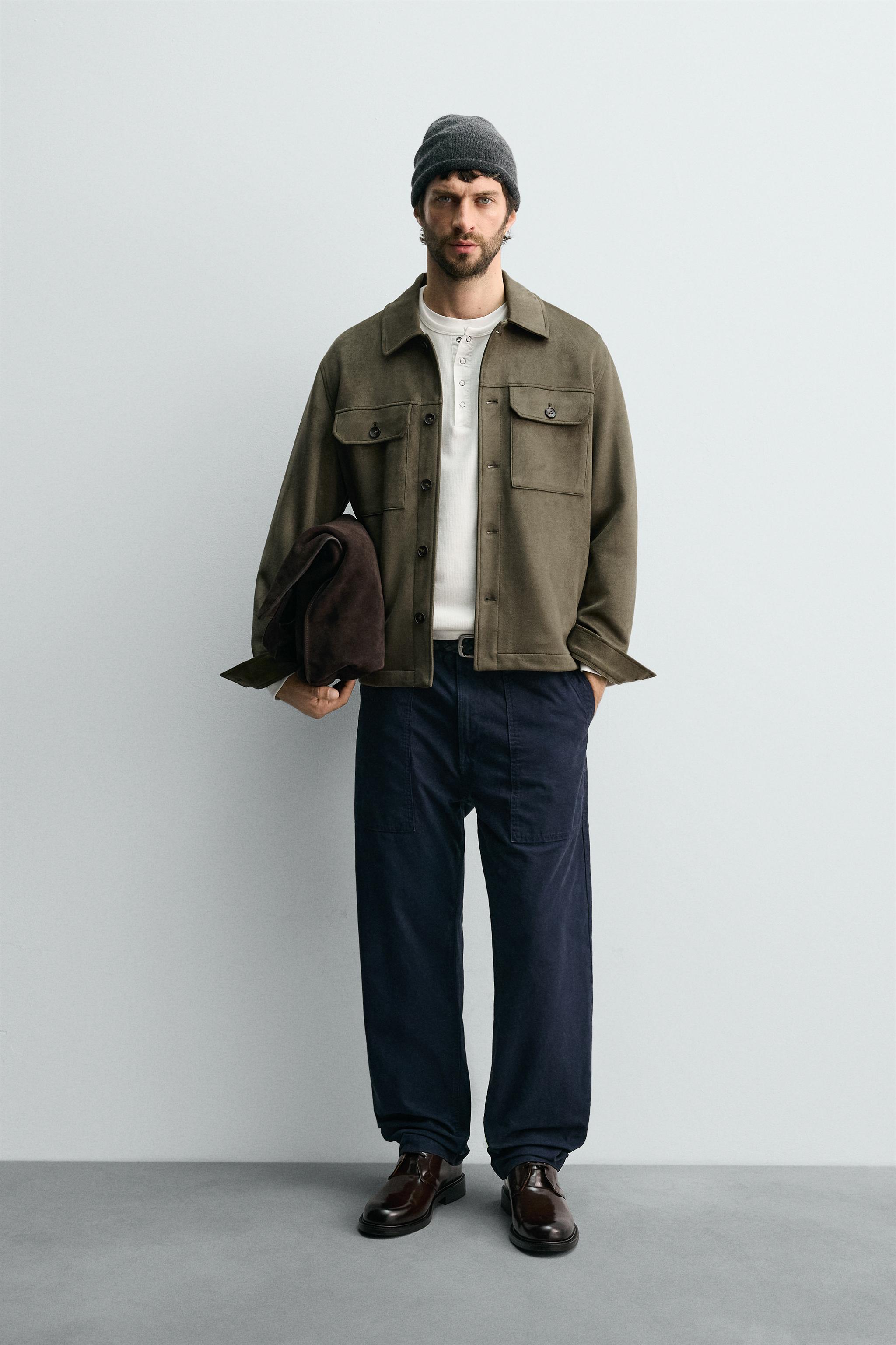 FAUX SUEDE OVERSHIRT